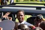 President Edgar Chagwa Lungu at Chawama Basic school on March 10,2015, where he witnessed the filling in of nomination papers of Chawama Constituency PF Parliamentary Candidate Lawrence Sichalwe for Chawama Constituency