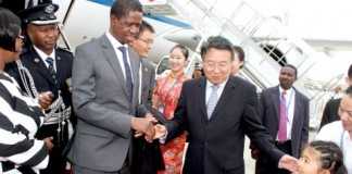 President Edgar Lungu on arrival at Sanya Phoenix International Airport for Boao forum in Hainan Province of China on March 27,2015 -Picture by THOMAS NSAMA
