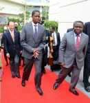 President Edgar Lungu with Mr Harry Kalaba Foreign affairs minister and Mr David Ying General Manager of MGM Grand Hotel in Sanya on Friday 27-03-2015 -PICTURE BY EDDIE MWANALEZA:STATEHOUSE.