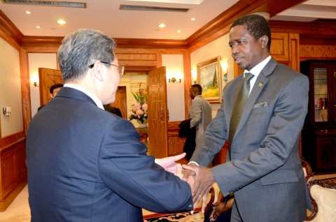 President Edgar Chagwa Lungu has arrived in Shenzhen, China aboard Hainan airlines on continued State Visit on March 31, 2015. The plane carrying the President touched down at Shenzhen Airport at 20:53 hours ( China Time) -Pictures by THOMAS NSAMA AND EDDIE MWANALEZA