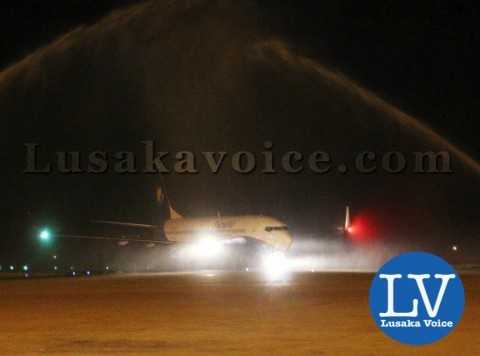 Rwandair made its maiden flight in Lusaka: Zambia when it landed at Kenneth Kaunda International Airport on 27th March 2015 - Photo Credit Jean Mandela - Lusakavoice.com