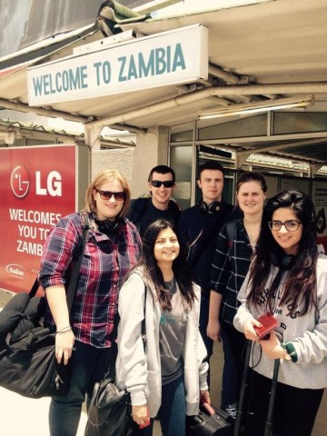 Sonia and the rest of 'Team Zambia' land at the airport