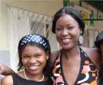 Violet Phiri (right) and her sister, Aduro BioTech research scientist Tamara Banda in January 2009.