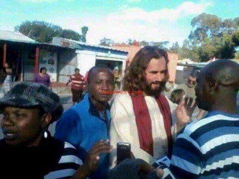 ‘Jesus’ walks the streets of Chipata, Zambia