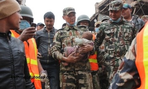 But the boy’s father continued to hear him cry and the rescue team returned the next morning, eventually pulling him out alive at 10am on Sunday morning