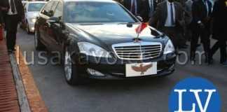 Edgar lungu's Arrival from China - motorcade - Photo Credit Jean Mandela - Lusakavoice.com