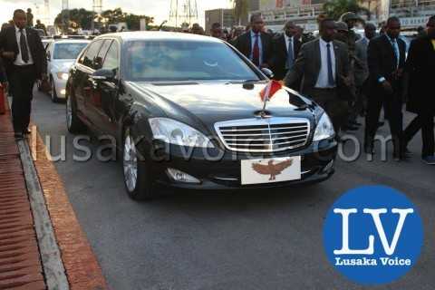 Edgar lungu's Arrival from China - motorcade - Photo Credit Jean Mandela - Lusakavoice.com