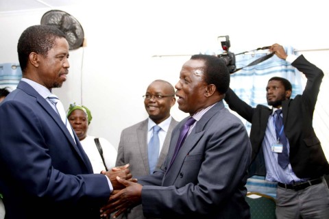 FLASH BACK: President Edgar Chagwa Lungu being welcomed by ECZ Commissioner Judge Chulu at Chawama Basic school on March 10,2015, where he witnessed the filling in of nomination papers of Chawama Constituency PF Parliamentary Candidate Lawrence Sichalwe for Chawama Constituency by Elections Slated for April 14 -Picture by THOMAS NSAMA / State House