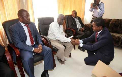 President Edgar Chagwa Lungu greets traditional leaders during the Commissioning of phase one of Micheal Chilufya Sata Hospital in Mpika Pictures by Eddie Mwanaleza: statehouse