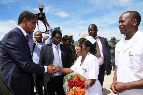 President Edgar Lungu on April 17,2015, Commissioned phase one of Micheal Chilufya Sata Hospital in Mpika- Pictures by EDDIE MWANALEZA