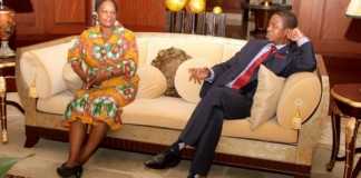 President Edgar Lungu with First Lady Esther Lungu at Hong Qiao State House Guest Hotel in Shanghai before departure for Lusaka on April 1,2015 -Picture by THOMAS NSAMA