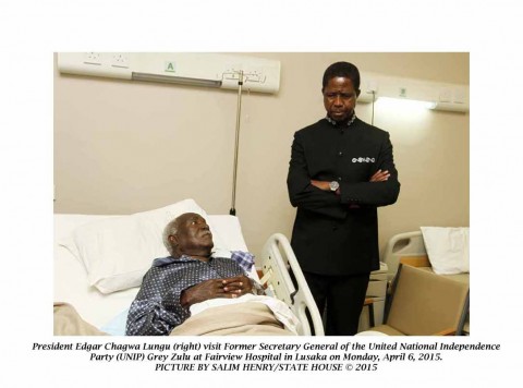 President Lungu visits Grey Zulu at Fairview Hospital in Lusaka -Pictures by SALIM HENRY