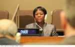 Zambia's Deputy Permanent Representative to the UN Christine Kalamwina chairing the 48th Session of the Commission on Population and Development at UN HQ on 14 April 2015. PHOTO | CHIBAULA D. SILWAMBA | ZAMBIA UN MISSION