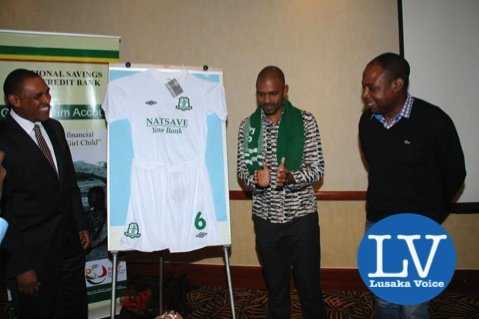 left to right- NATSAVE Managing Director Cephas Chabu, Minister Vincent Mwale and FAZ President and ex Wanderers player Kalusha Bwalya - Photo Credit Jean Mandela - Lusakavoice.com