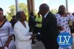 Minister Alexander Chikwanda and late Liwewe’s wife Sylvia Liwewe after the memorial service at the Anglican Holly Cross Cathedral  – Photo Credit Jean Mandela – Lusakavoice.com