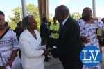 Minister Alexander Chikwanda and late Liwewe’s wife Sylvia Liwewe after the memorial service at the Anglican Holly Cross Cathedral  – Photo Credit Jean Mandela – Lusakavoice.com