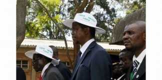 President Edgar Chagwa Lungu (right) and his Zimbabwean counterpart Robert Mugabe touring stands at the Zimbabwe International Trade Fair in Bulawayo, Zimbabwe on Thursday, April 30,2015. PICTURE BY SALIM HENRY/STATE HOUSE ©2015