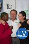 Zambia boxer Esther Phiri and South Africa boxer Sandra Almeida facing off