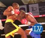 Middle Weight International non title Exodus stables Babeguy Chimanga (in a black and yellow short) vs Zimbabwe Admos Takavura , Babeguy won via a knock out.       Jun 1, 2015