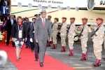 President Edgar Lungu inspects a guard of honour on arrival at Lanseria International for AU Summit on June 12,2015 -Picture by THOMAS NSAMA:STATE HOUSE