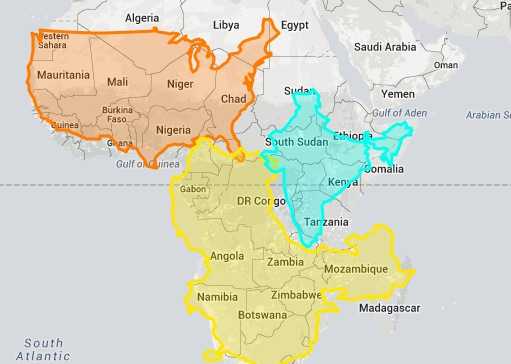 US, India and China ALL fit inside Africa :Try the Interactive map