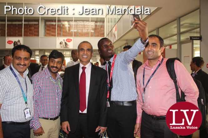 Bharti Airtel CEO and Chairman Sunil Bharti Mittal  addressing the staff of the Airtel Networks Zambia Plc Staff at the head office (Manda Hill).