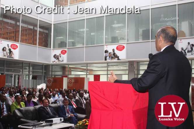 Bharti Airtel CEO and Chairman Sunil Bharti Mittal  addressing the staff of the Airtel Networks Zambia Plc Staff at the head office (Manda Hill).