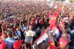 Supporters listening to running mate GBM speak