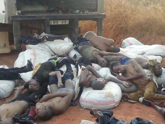 Zambia- 15 SOMALIANS DIE IN  A CONTAINER - 30 survivors narrated that the were transfered from another truck and were picked from Kasama but the new truck had no ventilation which made their colleagues suffocate to death.