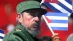Cuban President Fidel Castro glances over his shoulder during the May Day conmemoration of Revolution Square in Havana May 1, 2004.
