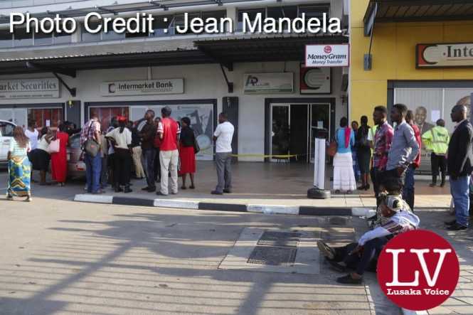 scores Intermarket Bank customers were spotted at its Central Park Branch as a word has gone around that the Intermarket Bank has been put under Bank of Zambia  receivership  as some senior banks employees were seen locking the doors without address anyone that were waiting outside