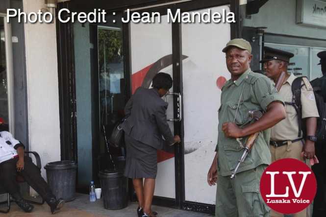scores Intermarket Bank customers were spotted at its Central Park Branch as a word has gone around that the Intermarket Bank has been put under Bank of Zambia  receivership  as some senior banks employees were seen locking the doors without address anyone that were waiting outside
