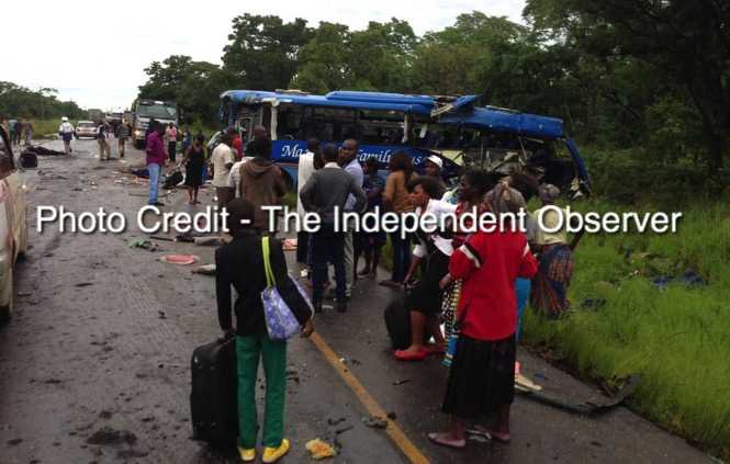 Ten people have died on the spot when a Copperbelt bound Mazhandu Family Bus Services collided with a truck on the Kabwe-Kapiri road - The Independent Observer Ten people have died on the spot when a Copperbelt bound Mazhandu Family Bus Services collided with a truck on the Kabwe-Kapiri road - The Independent Observer