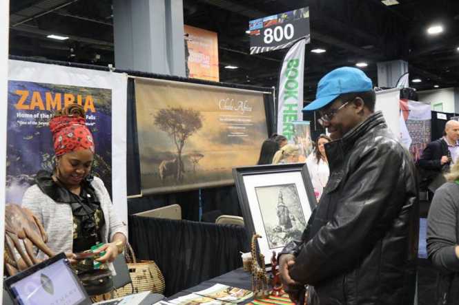 Zambian stand at the Washington D.C Travel and Adventure Show