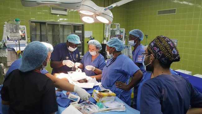 A plethora of stars of Zambian surgeons has descended upon the Paediatric D-Block theatre - The front line surgeons, led by Dr Bruce Bvulani