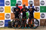 Kansanshi Cyclists (L-R) Ernest Mazabuka, Gift Puteho, and Davies Kawemba all took podium positions in the Mpumalanga Interprovincial MTB Cup in Middleburg, South Africa.