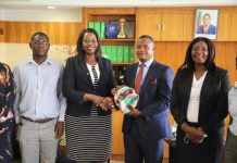 delegations from the National Olympic Committee of Zambia Board and Volleyball Association of Zambia at our office in Lusaka.