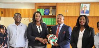 delegations from the National Olympic Committee of Zambia Board and Volleyball Association of Zambia at our office in Lusaka.