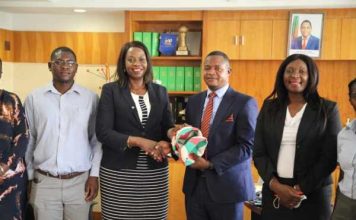 delegations from the National Olympic Committee of Zambia Board and Volleyball Association of Zambia at our office in Lusaka.