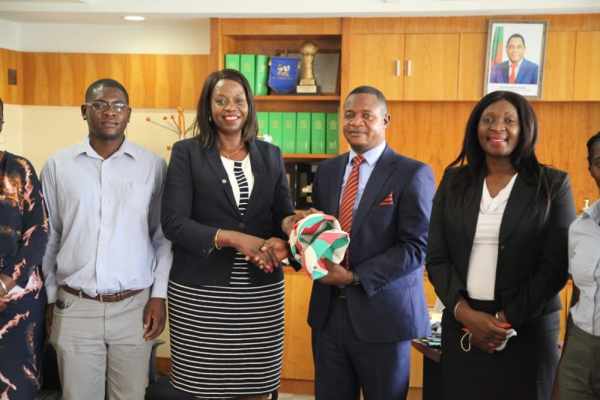 Hon. Elvis Nkandu, MP with delegations from the National Olympic Committee of Zambia Board and Volleyball Association of Zambia at our office in Lusaka. delegations from the National Olympic Committee of Zambia Board and Volleyball Association of Zambia at our office in Lusaka.