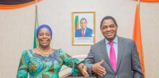 President Hichilema with Common Market for Eastern and Southern Africa (COMESA) Secretary General, Madam Chileshe Kapwepwe
