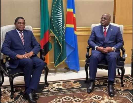 DRC President Felix Tshisekedi at Palais de la Nation, President Hichilema